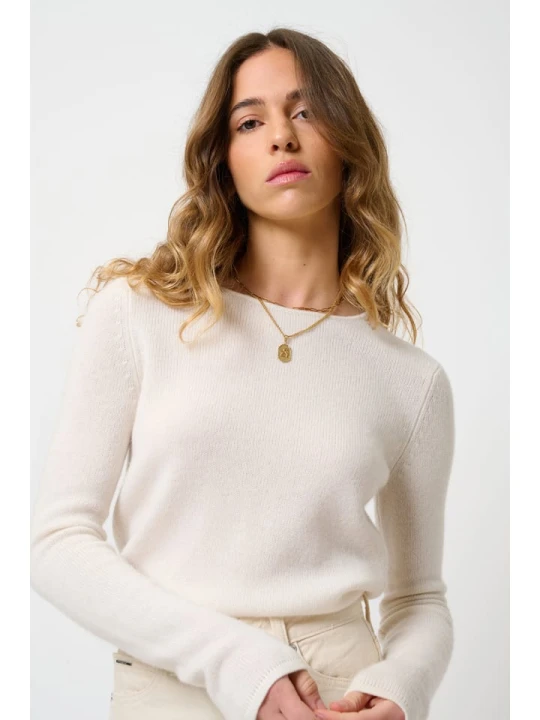 Zdjęcie produktu AUTHENTIC CASHMERE Kaszmirowy sweter "Ivy" w kolorze kremowym rozmiar: M