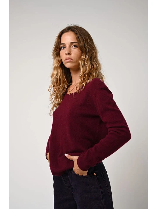 Zdjęcie produktu AUTHENTIC CASHMERE Kaszmirowy sweter "Lanfon" w kolorze bordowym rozmiar: M