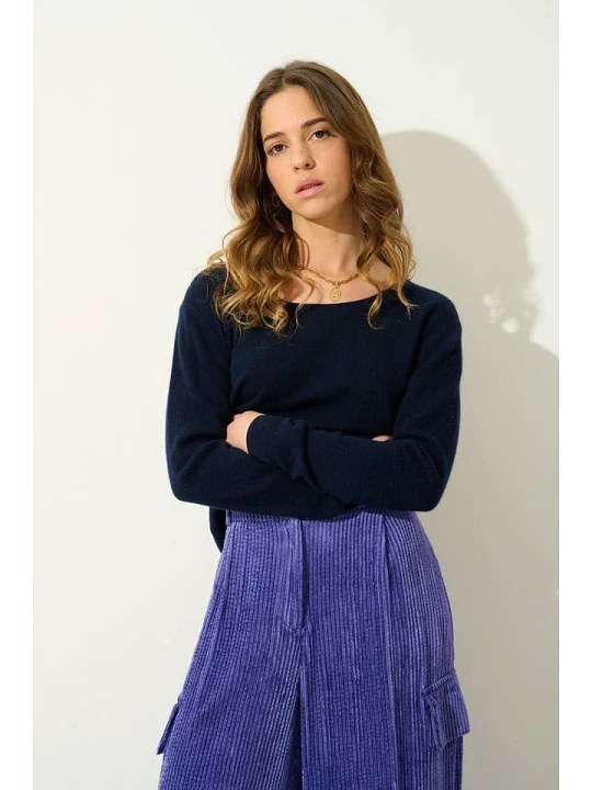Zdjęcie produktu AUTHENTIC CASHMERE Kaszmirowy sweter "Lanfon" w kolorze granatowym rozmiar: L