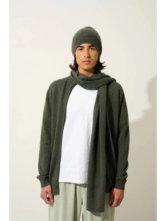 Zdjęcie produktu AUTHENTIC CASHMERE Kaszmirowy szal "Vaymont" w kolorze khaki - 200 x 30 cm rozmiar: onesize