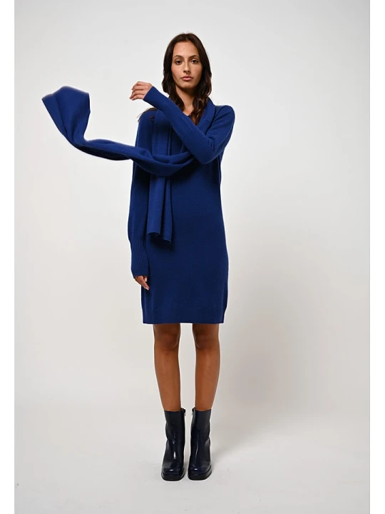 Zdjęcie produktu AUTHENTIC CASHMERE Kaszmirowy szal "Vaymont" w kolorze niebieskim - 200 x 30 cm rozmiar: onesize