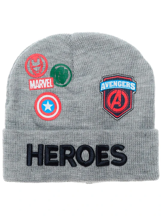 Zdjęcie produktu Avengers Czapka beanie "Avengers Classic" w kolorze szarym rozmiar: 52 cm