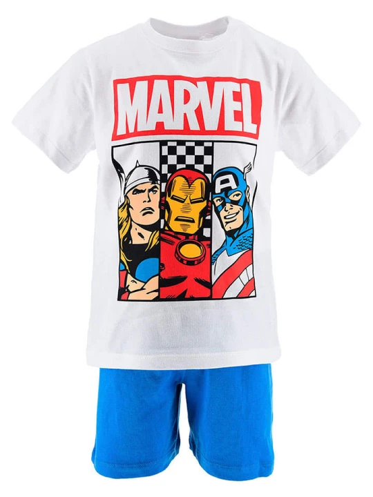 Zdjęcie produktu Avengers Piżama "Avengers Classic" w kolorze biało-niebieskim ze wzorem rozmiar: 104