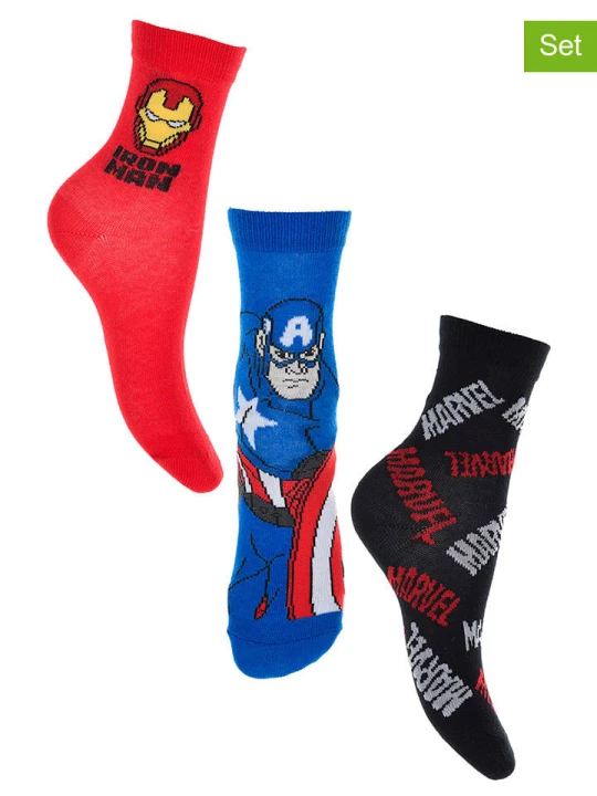 Zdjęcie produktu Avengers Skarpety (3 pary) "Avengers" ze wzorem rozmiar: 23-26