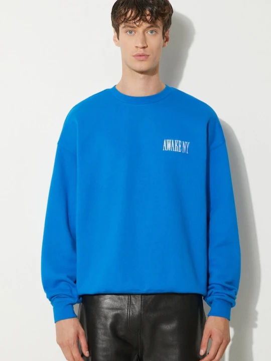 Zdjęcie produktu Awake NY bluza bawełniana Awake Crewneck niebieski