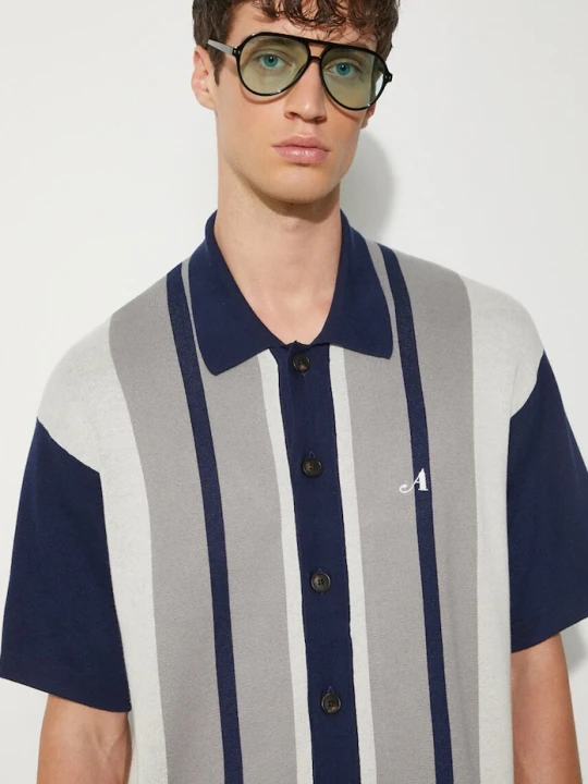 Zdjęcie produktu Awake NY kardigan Knit Camp Collar szary