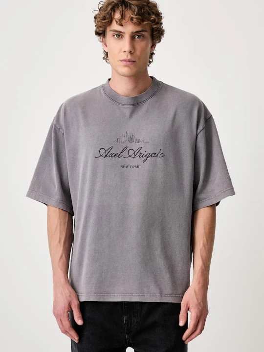 Zdjęcie produktu Axel Arigato NYC Washed Sky T-shirt bawełniany męski