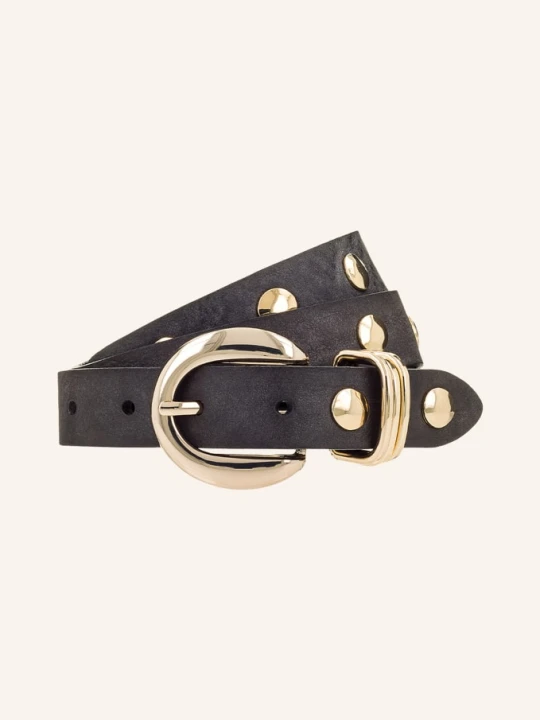 Zdjęcie produktu B.Belt Pasek Skórzany Z Nitami schwarz brązowy