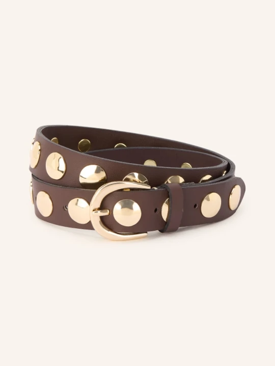 Zdjęcie produktu B.Belt Skórzany Pasek Luna Z Nitami braun CIEMNOBRĄZOWY