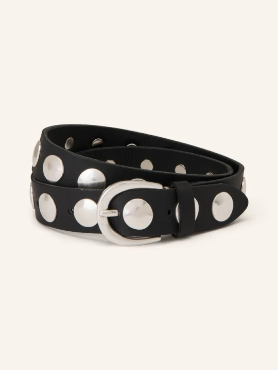 Zdjęcie produktu B.Belt Skórzany Pasek Luna Z Nitami schwarz