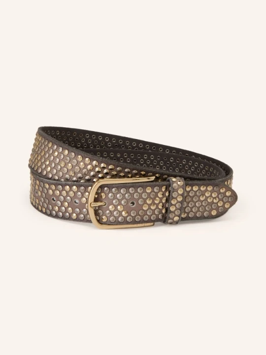 Zdjęcie produktu B.Belt Skórzany Pasek Zoe Z Nitami beige