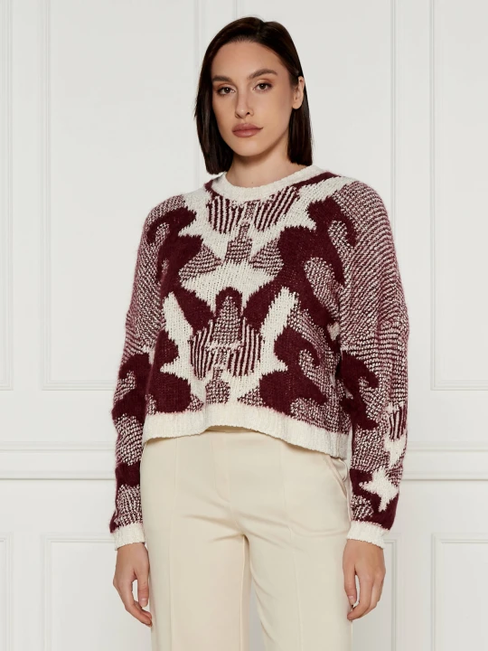 Zdjęcie produktu Ba&sh Sweter RORA | Cropped Fit | z dodatkiem wełny bordowy
