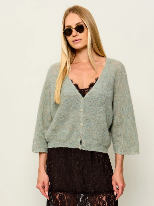 Zdjęcie produktu Ba&sh Wełniany kardigan Isaac | Relaxed fit zielony
