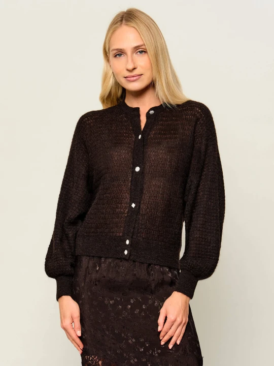 Zdjęcie produktu Ba&sh Wełniany kardigan Isolar | Loose fit brązowy