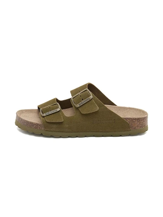 Zdjęcie produktu BABUNKERS Family Skórzane klapki w kolorze khaki rozmiar: 38