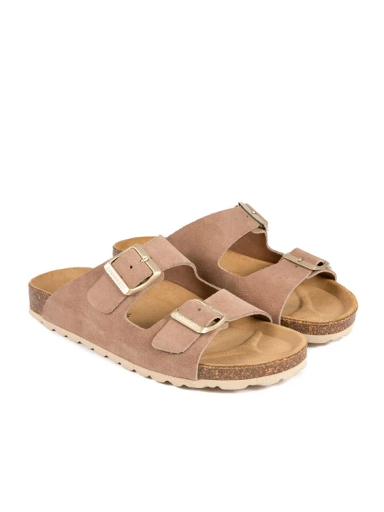 Zdjęcie produktu BABUNKERS Family Skórzane klapki w kolorze szarobrązowym rozmiar: 37