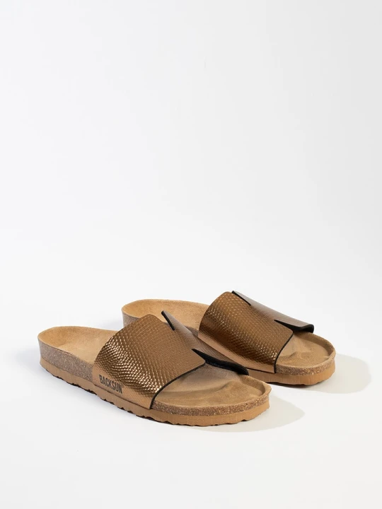 Zdjęcie produktu BACKSUN Klapki "Djila" w kolorze miedzianym rozmiar: 38