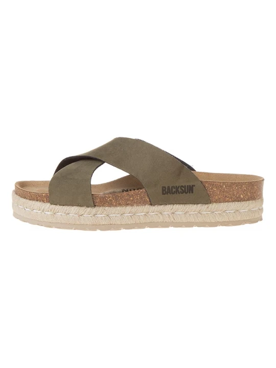 Zdjęcie produktu BACKSUN Klapki "Milano" w kolorze khaki rozmiar: 37