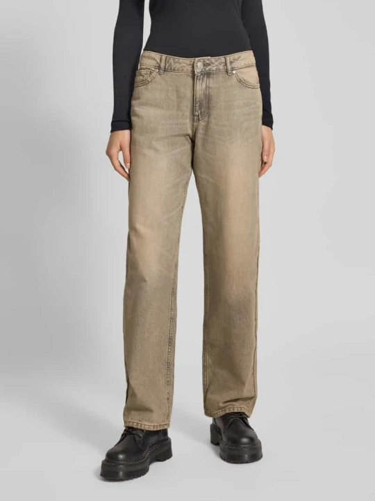 Zdjęcie produktu Baggy jeans w stylu używanym z kieszeniami wpuszczanymi REVIEW Jasnobrązowy