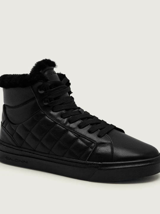 Zdjęcie produktu Baldinini Ocieplane Skórzane sneakersy | shearling czarny