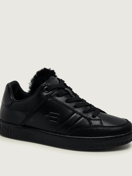 Zdjęcie produktu Baldinini Skórzane Ocieplane sneakersy | shearling | z dodatkiem wełny czarny