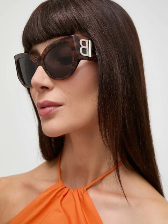 Zdjęcie produktu Balenciaga okulary przeciwsłoneczne brązowy