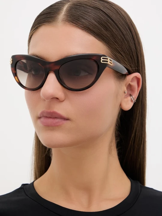 Zdjęcie produktu Balenciaga okulary przeciwsłoneczne kocie oczy damskie brązowy