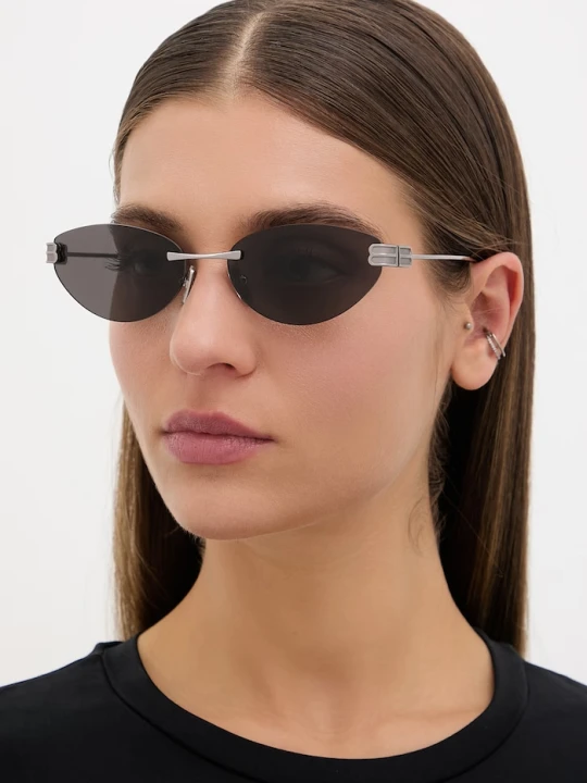 Zdjęcie produktu Balenciaga okulary przeciwsłoneczne kocie oczy damskie srebrny