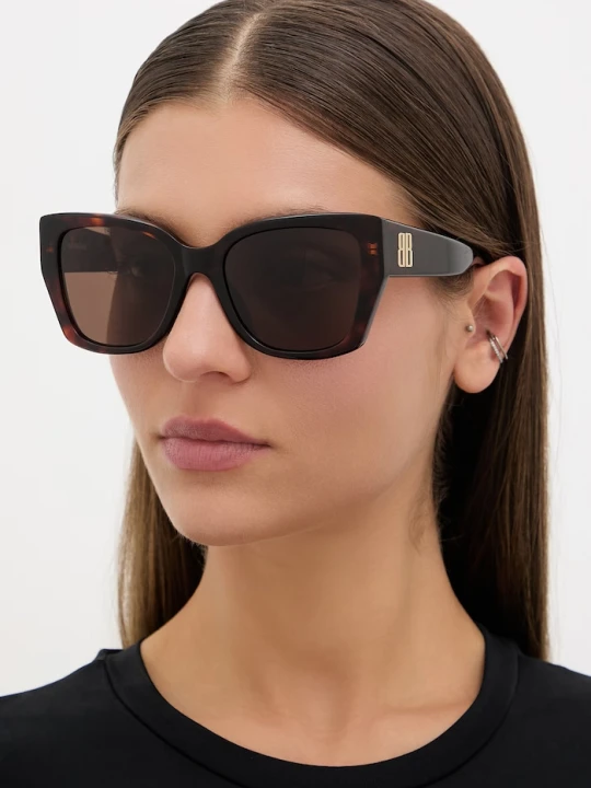 Zdjęcie produktu Balenciaga okulary przeciwsłoneczne kocie oczy damskie brązowy