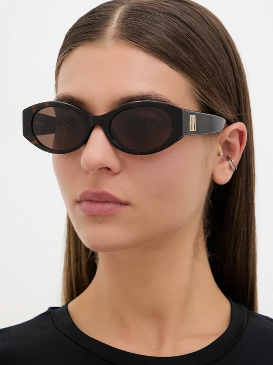 Zdjęcie produktu Balenciaga okulary przeciwsłoneczne okrągłe damskie brązowy