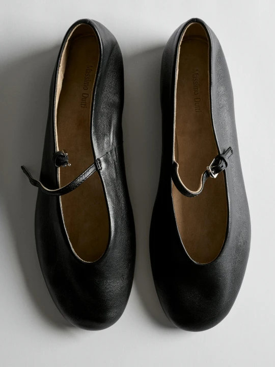 Zdjęcie produktu Balerina Ze Skóry Soft - Czarny - Massimo Dutti - Female