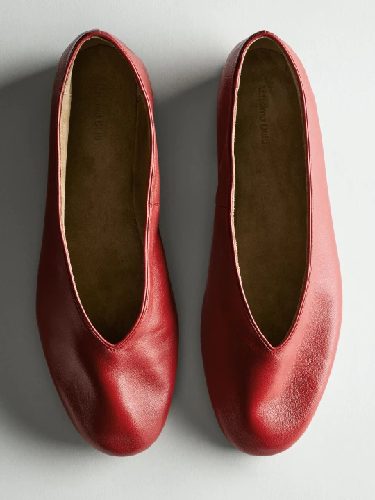 Zdjęcie produktu Balerinki Z Delikatnej Skóry - Czerwony - Massimo Dutti - Female