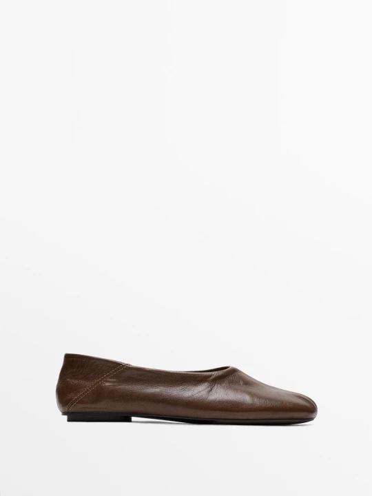 Zdjęcie produktu Balerinki Ze Skóry Soft - Avelã - Massimo Dutti - Female