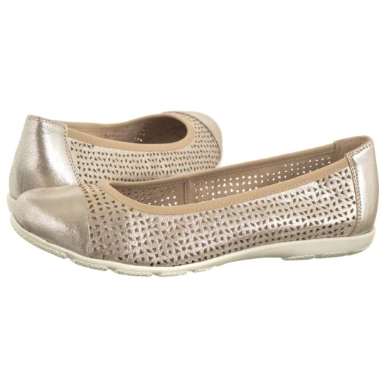 Zdjęcie produktu Baleriny Beżowe 9-22151-42 341 Taupe Metallic (CP400-a) Caprice