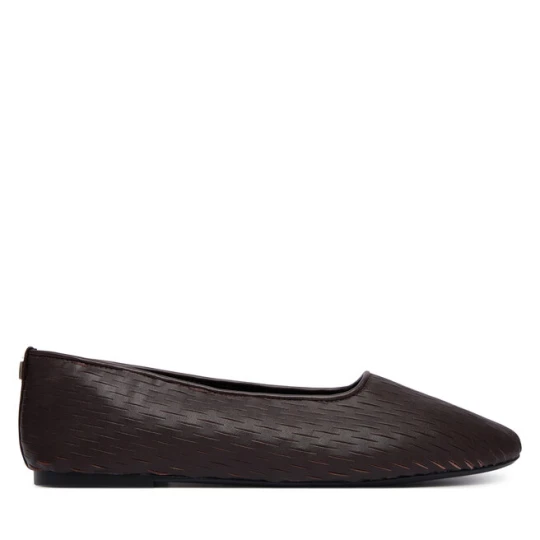 Zdjęcie produktu Baleriny Calvin Klein Oblique Ballerina Cut Lth HW0HW03033 Bordowy