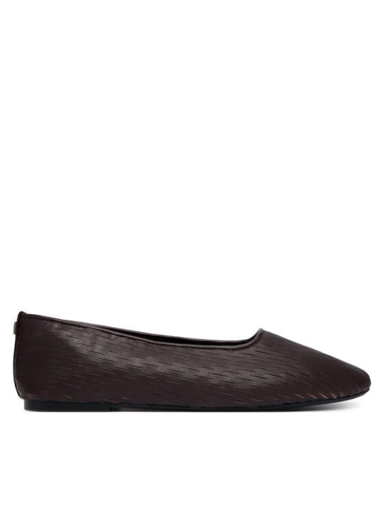 Zdjęcie produktu Baleriny Calvin Klein Oblique Ballerina Cut Lth HW0HW03033 Bordowy