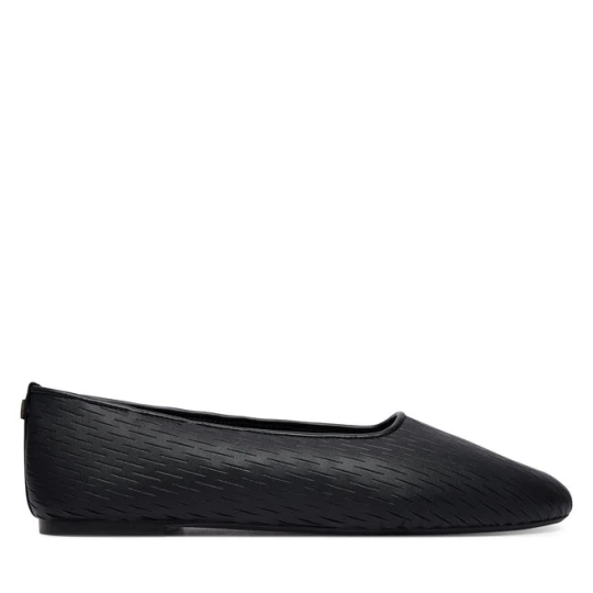 Zdjęcie produktu Baleriny Calvin Klein Oblique Ballerina Cut Lth HW0HW03033 Czarny