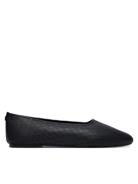 Zdjęcie produktu Baleriny Calvin Klein Oblique Ballerina Cut Lth HW0HW03033 Czarny