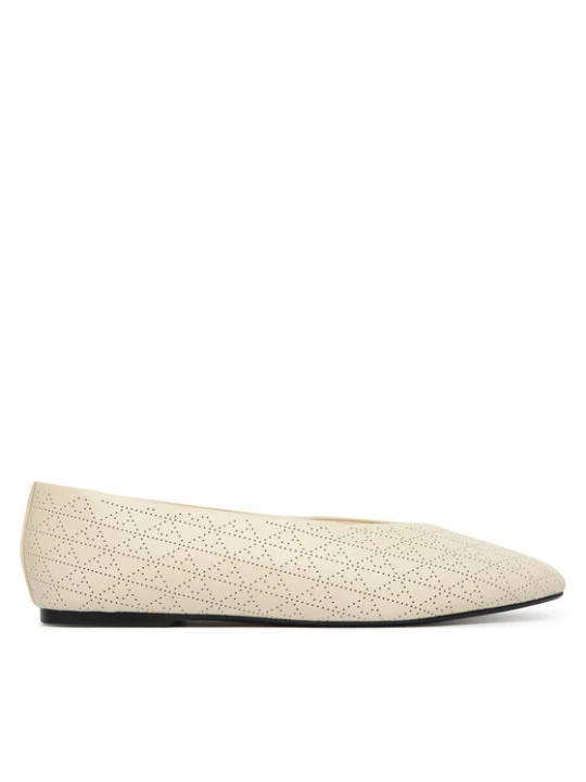 Zdjęcie produktu Baleriny Calvin Klein Square Ballerina Aop Lth HW0HW02936 Beżowy