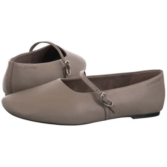 Zdjęcie produktu Baleriny Oblique Ballerina Mj Lth Hdw Desert Taupe HW0HW02847 PBO (CK718-a) Calvin Klein
