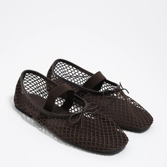 Zdjęcie produktu Baleriny siateczka czekoladowe BIMBA Y LOLA DARK BROWN