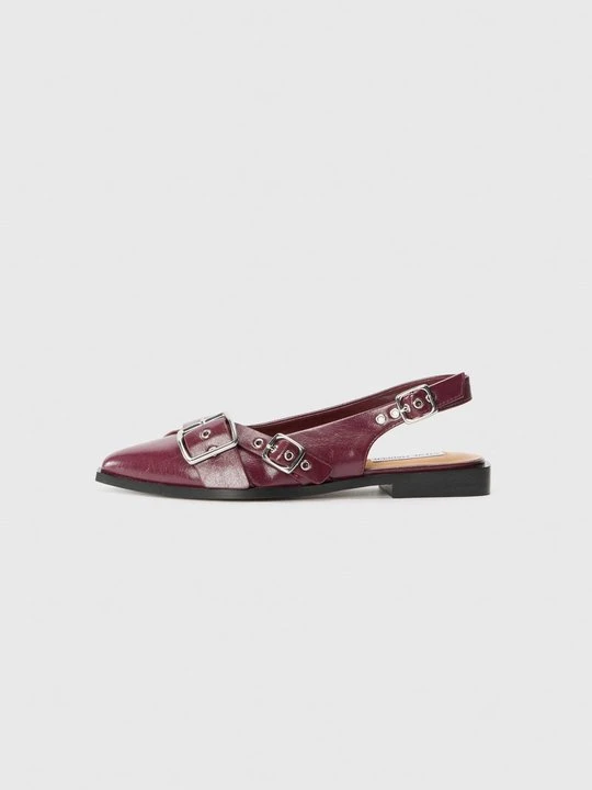 Zdjęcie produktu Baleriny z odkrytą piętą Steve Madden ciemnoczerwony