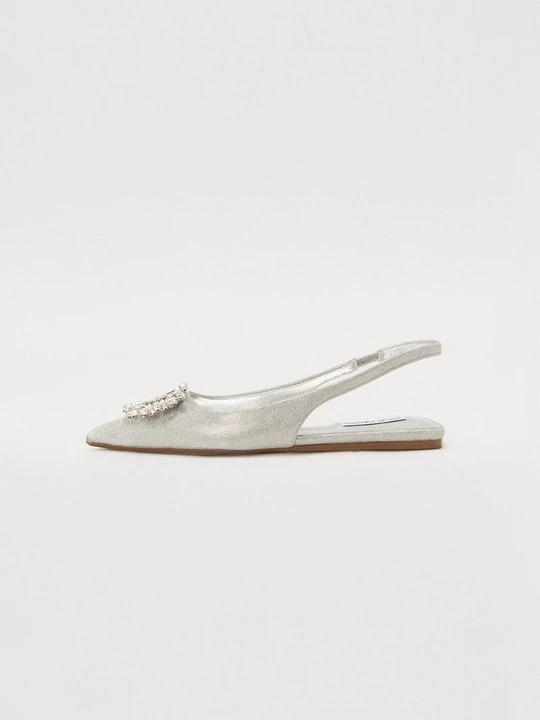 Zdjęcie produktu Baleriny z odkrytą piętą Steve Madden srebrny