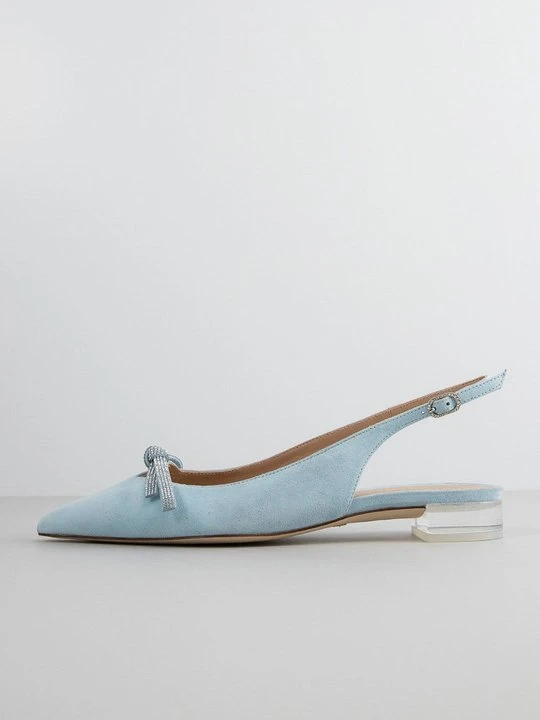 Zdjęcie produktu Baleriny z odkrytą piętą Stuart Weitzman jasnoniebieski