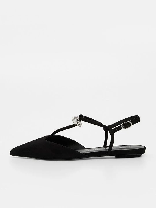 Zdjęcie produktu Baleriny z odkrytą piętą Stuart Weitzman czarny