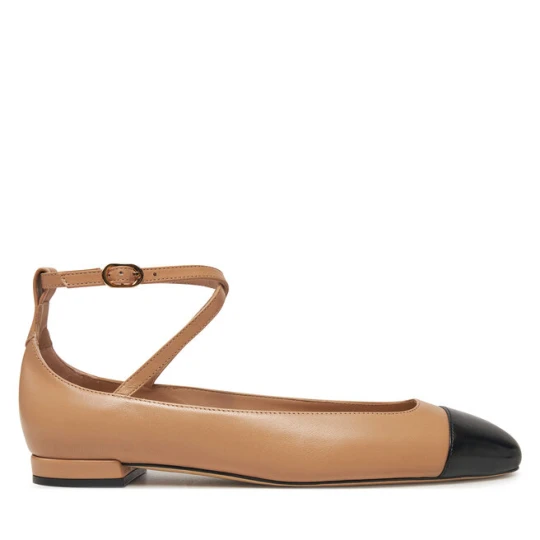 Zdjęcie produktu Baleriny Stuart Weitzman Eden Atrap Flat SJ720 Beżowy