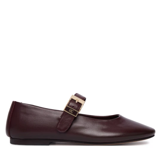 Zdjęcie produktu Baleriny Tommy Hilfiger Buckle Leather Ballerina FW0FW09684 Brązowy