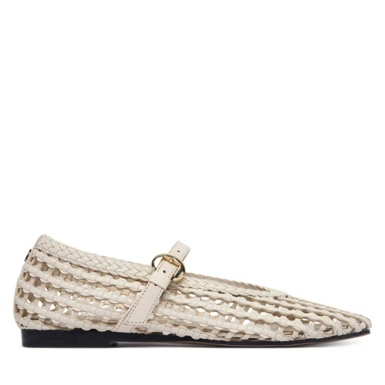 Zdjęcie produktu Baleriny Tommy Hilfiger Mary Jane Ballerinas FW0FW09244 Kremowy