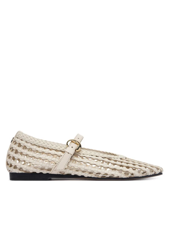 Zdjęcie produktu Baleriny Tommy Hilfiger Mary Jane Ballerinas FW0FW09244 Kremowy
