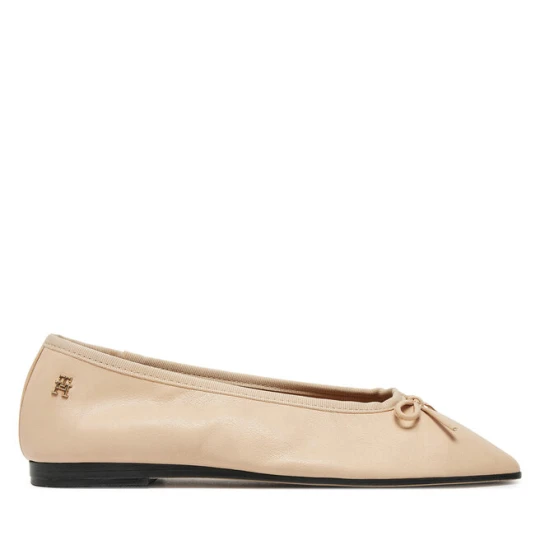 Zdjęcie produktu Baleriny Tommy Hilfiger Soft Leather Ballerina Bow FW0FW08355 Różowy